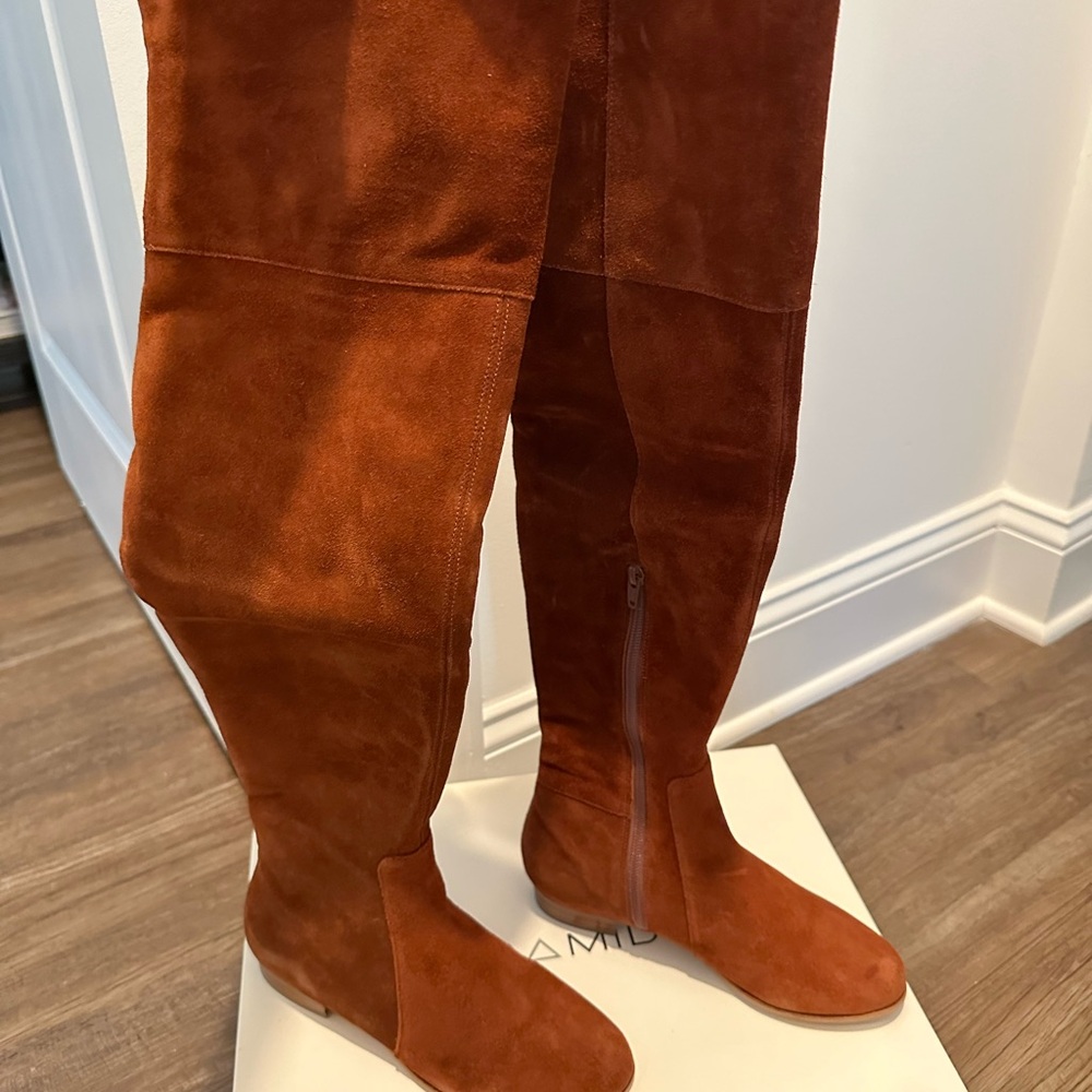 PyrAmidis Anthropologie Brown Over the Knee Boots Sleek Suede Design